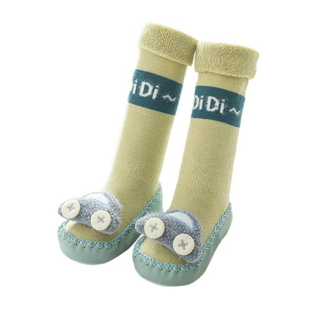 

kpoplk Toddler Sneaker Girls Winter Children Toddler Boys And Girls Long Tube Sock Shoes Flat Bottomed Non Slip Baby Girl Shoes(Mint Green)