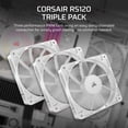 thumbnail image 2 of Ventilador Corsair RS120, 120 mm, PWM, con cadena tipo margarita, bajo nivel de ruido, blanco, 2 of 6
