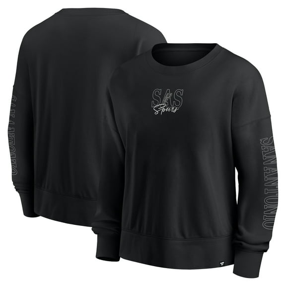 Women's Fanatics Black San Antonio Spurs Oversized Game Day Pullover Sweatshirt