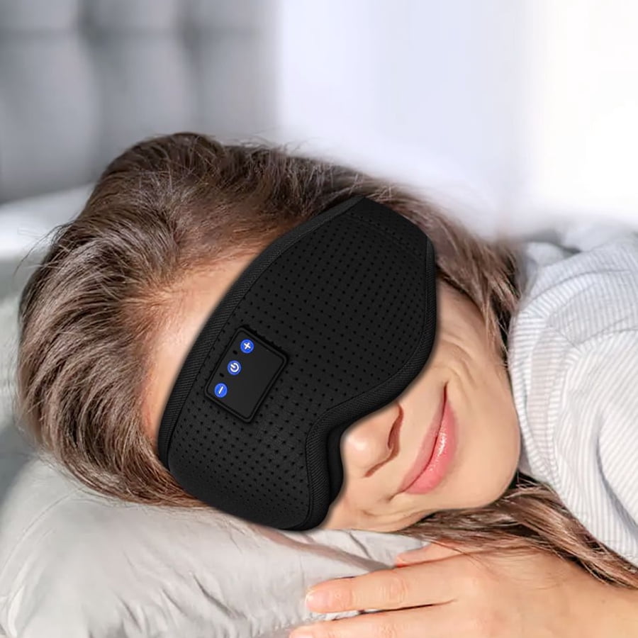YA YATECH Wireless Bluetooth 5.3 Sleep Eye Mask, 3D Contoured Light Blocking Breathable Eye Cover for Travel Nap