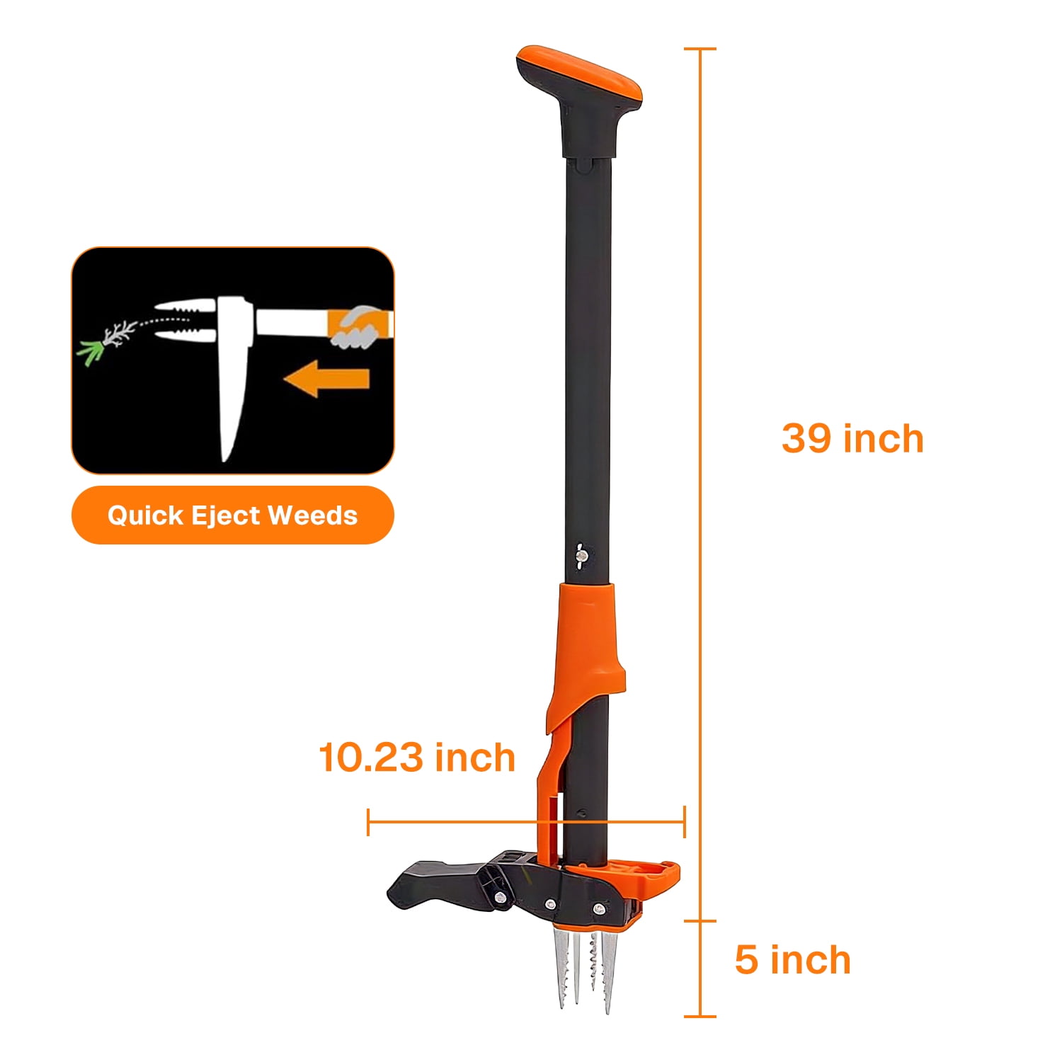 BN-LINK Weed Puller Tool，Stand Up Weed Puller with Long Handle，4 Claw Steel Head Weeder Tool for Lawn, Yard, Garden, Crabgrass, Dandelion Picker, Weed Remover