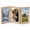 Beige, variant on Tabletop Picture Frame Wood Trifold Hinged Photo Frame with 3 Openings, Table decor Family Picture Collage, with Real Glass 4" x 6" Black
