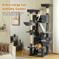 thumbnail image 6 of PAWZ Road 77" Cat Tree Multilevel Play Tower Enlarged Condo Hammock Sisal Scratching Posts Pads, Dark Gray, 6 of 11