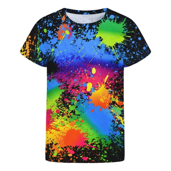 FYDUU Fashion T-Shirts Boys Graphic Tees Casual Short Sleeve Crew Neck T Shirt Top Cute Printed Tshirts Kids Back To School Clothes 12-13 Years