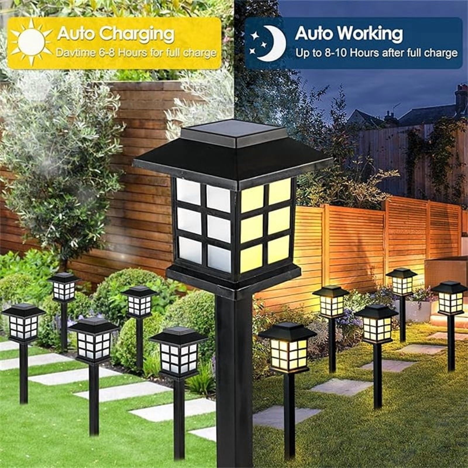 24-piece solar outdoor light, IP44 waterproof sidewalk light, LED landscape lighting garden light, suitable for sidewalks, driveways, courtyards and lawns - outdoor fairy gardens and solar garden