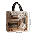thumbnail image 6 of Clearance! Vintage Quilted Canvas Book Reusable Tote Gift Bags, Lightweight Travel Bag, Made of Natural Canvas with Handle, Cotton Shoulder Bag for Shopping Beach Work School, Gift(Book C), 6 of 6