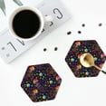 thumbnail image 4 of Naloa Rainbow Jellyfishes Leather Coasters for Drinks, Durable Drink Coasters 4 Set for Tabletop Protection, Luxurious Home Décor and Housewarming Gift ( {designName})Hexagon, 4 of 6