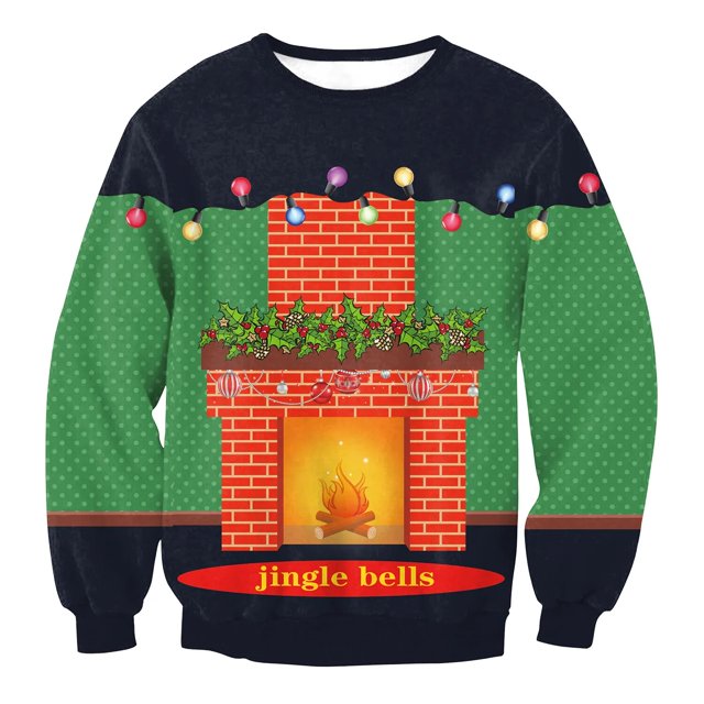Sudadera con cuello redondo de gran tamaño para hombre y mujer, jerséis de pareja, ropa de calle Harajuku, chándal de Navidad feo