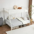 thumbnail image 2 of Zimtown Twin Over Full Bunk Bed, Heavy-duty Metal Bunk Beds, Dorm Room Bed Frame, Space-saving Twin Bed Frame, No Spring Box Need, White, 2 of 13
