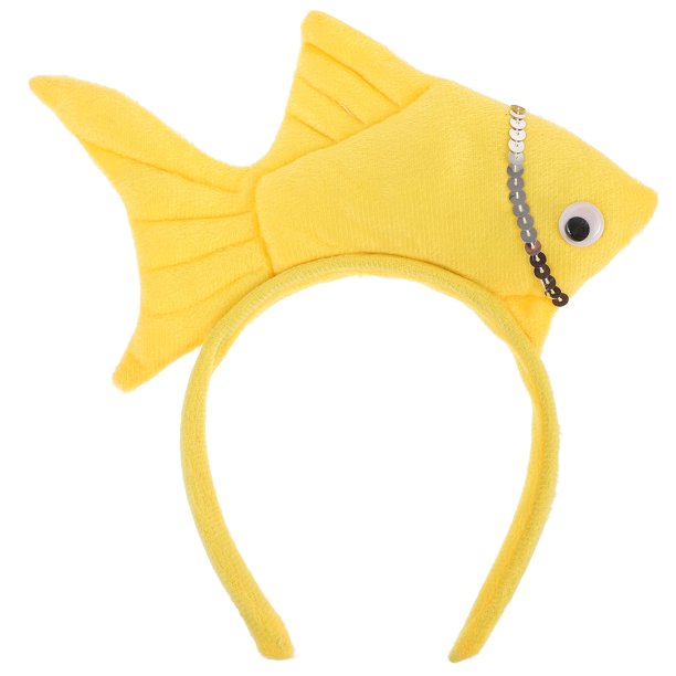 EeaseMX Diadema de pez dorado estereoscópica con forma de animal, tocado para niños, disfraz de fiesta de jardín de infantes, Halloween, cosplay, espectáculo de cabello (amarillo)