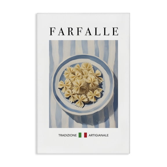 Stupell Industries Traditional Farafalle Pasta Food & Beverage Painting Wrapped Canvas Canvas Art Print Wall Art, 16 x 24