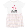 thumbnail image 3 of Inktastic Nana Loves Me Girl Flamingo Girls Toddler Dress, 3 of 5