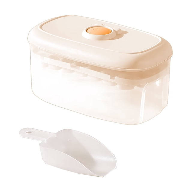 Yhmxh Bandeja de hielo de 28 rejillas, molde para cubitos de hielo de gran capacidad, refrigerador, fabricación de hielo, fácil desmoldado con tapa, caja de hielo con caja de hielo, pala para hielo