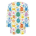 thumbnail image 4 of lcziwo Daily Sales of The Day Womens 3/4 Length Sleeve Shirts Easter Eggs Graphic Tees Shirt Casual Round Neck Pullover Blouses Cute Rabbit Print Tunic Tops Multicolor XXXL, 4 of 6