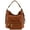 Tan, variant on FashionPuzzle 2pc Set Faux Leather Large Hobo Bag with Pouch Purse (Tan)