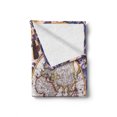 thumbnail image 2 of World Map Soft Flannel Fleece Blanket, Antique Map with Farmers Field Sun Birds Clouds Fantasy Sky in Old Painting Style, Cozy Plush for Indoor and Outdoor Use, 60" x 80", Multicolor, by Ambesonne, 2 of 6