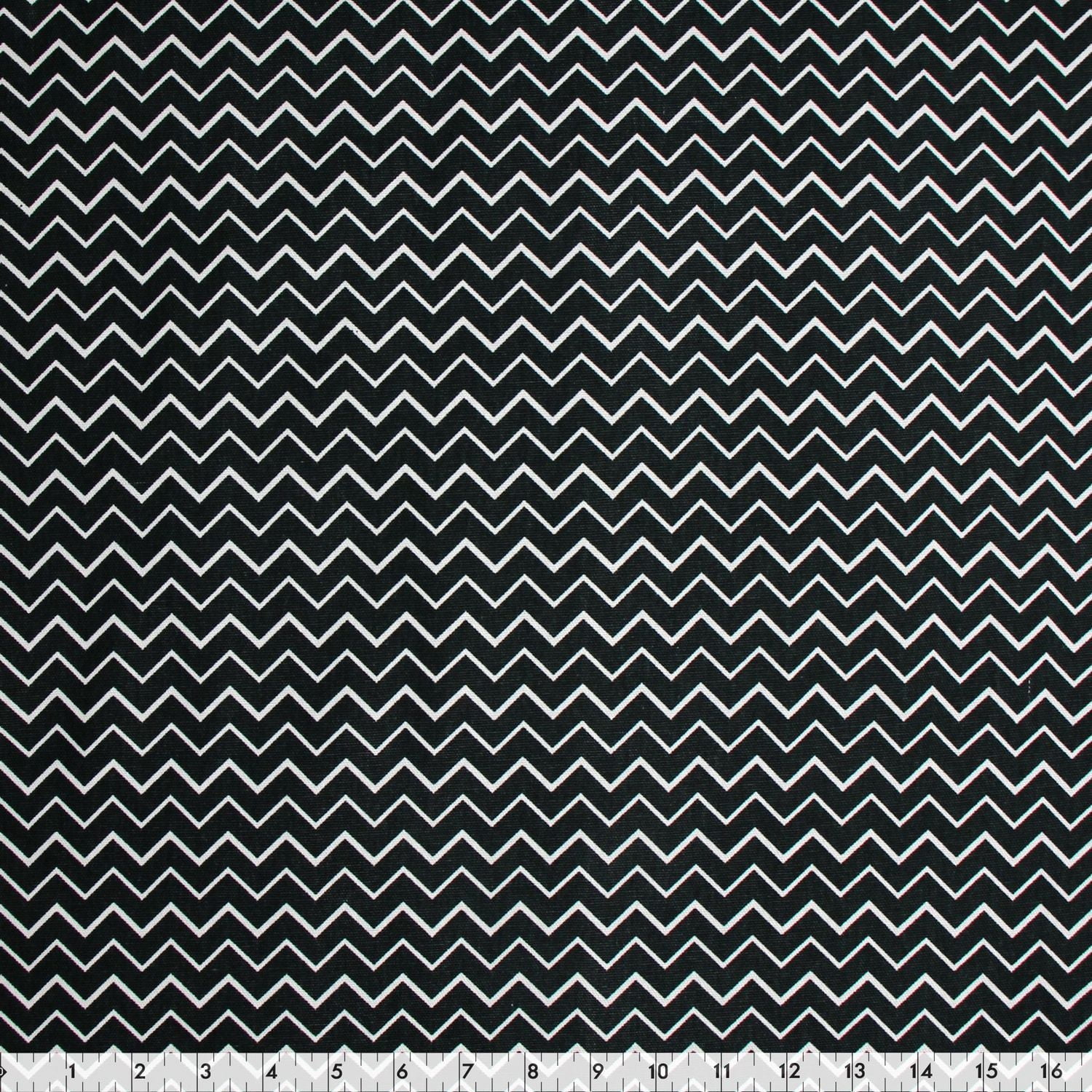 Tissu pré-coupé en toile Fabric Creations en zigzag noir - 42" x 72" / 1.1 m x 1.8 m
