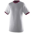 thumbnail image 2 of Augusta Sportswear Men's XX-Large Ringer tee Shirt, Athletic Heather/Maroon, 2 of 2