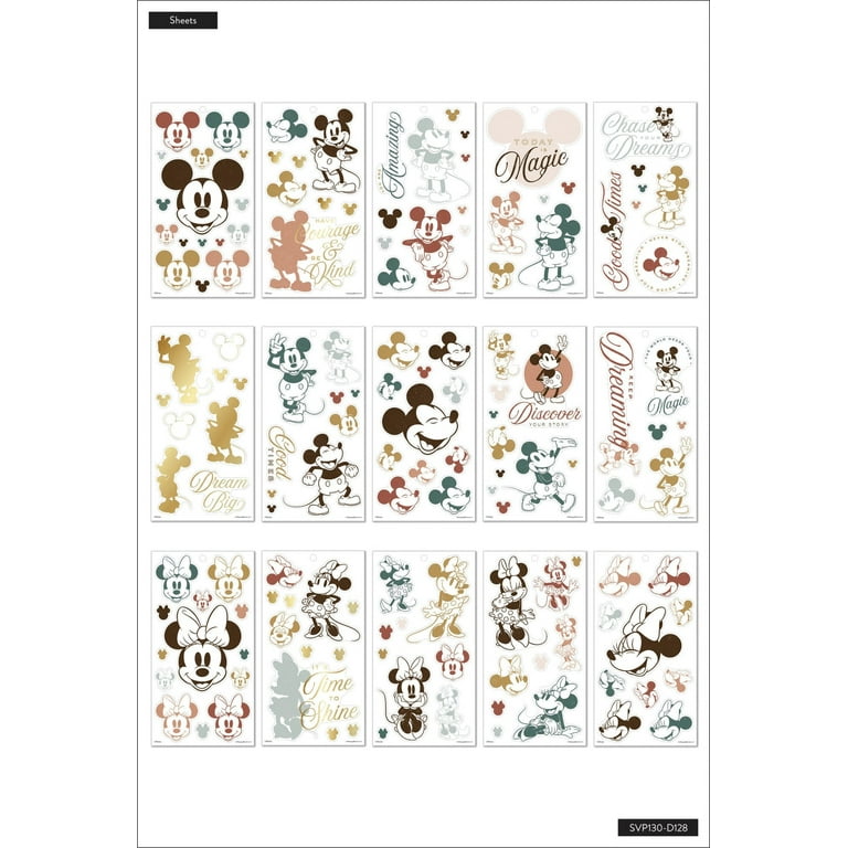 The Happy Planner Disney© Mickey Mouse & Minnie Mouse Farmhouse Value Pack  Stickers - Large Icons