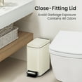 thumbnail image 2 of Cesun 1.6 Gallon Small Bathroom Trash Can, Stainless Steel Garbage Bin with Lid, Creamy White, 2 of 7