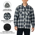 thumbnail image 2 of Alpine Swiss Mens Josh Fleece-Lined Flannel Jacket Heavyweight Snap Button Plaid Shirt Shacket Warm Winter Outerwear BLGY MED, 2 of 7