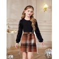 thumbnail image 4 of Arshiner Girl's Skirt Sets Casual Fall Outfits Corduroy Skirt and Long Sleeve Rib Knit Shirt Tops Trendy 2 Piece Clothes, 4 of 6