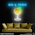 thumbnail image 3 of Craftnamesign Gin & Tonic Neon Sign, Cocktail Wall Art, Bar Pub Wall Decor, 3 of 5