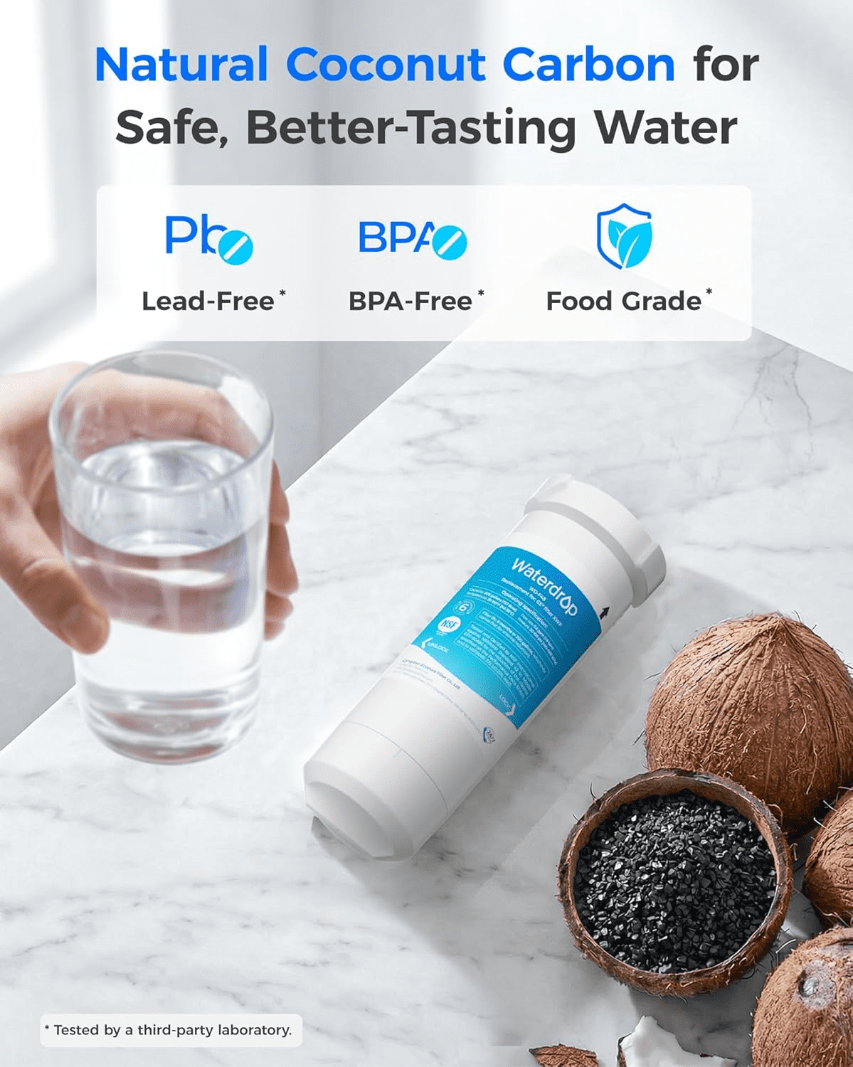 Waterdrop XWF Water Filter for GE® Refrigerator, Replacement for XWF GE® ,6 Filters (not XWFE)