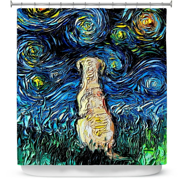 Shower Curtains 70" x 93" from DiaNoche Designs by Aja Ann - Yellow Labrador