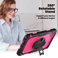 thumbnail image 4 of Case for Lenovo Tab One/K9 8.7 Inch 2025 with Screen Protector, 360 Degree Rotating Kickstand Hand Strap Heavy Duty Shockproof Cover with Shoulder Strap, Rose PC, 4 of 7