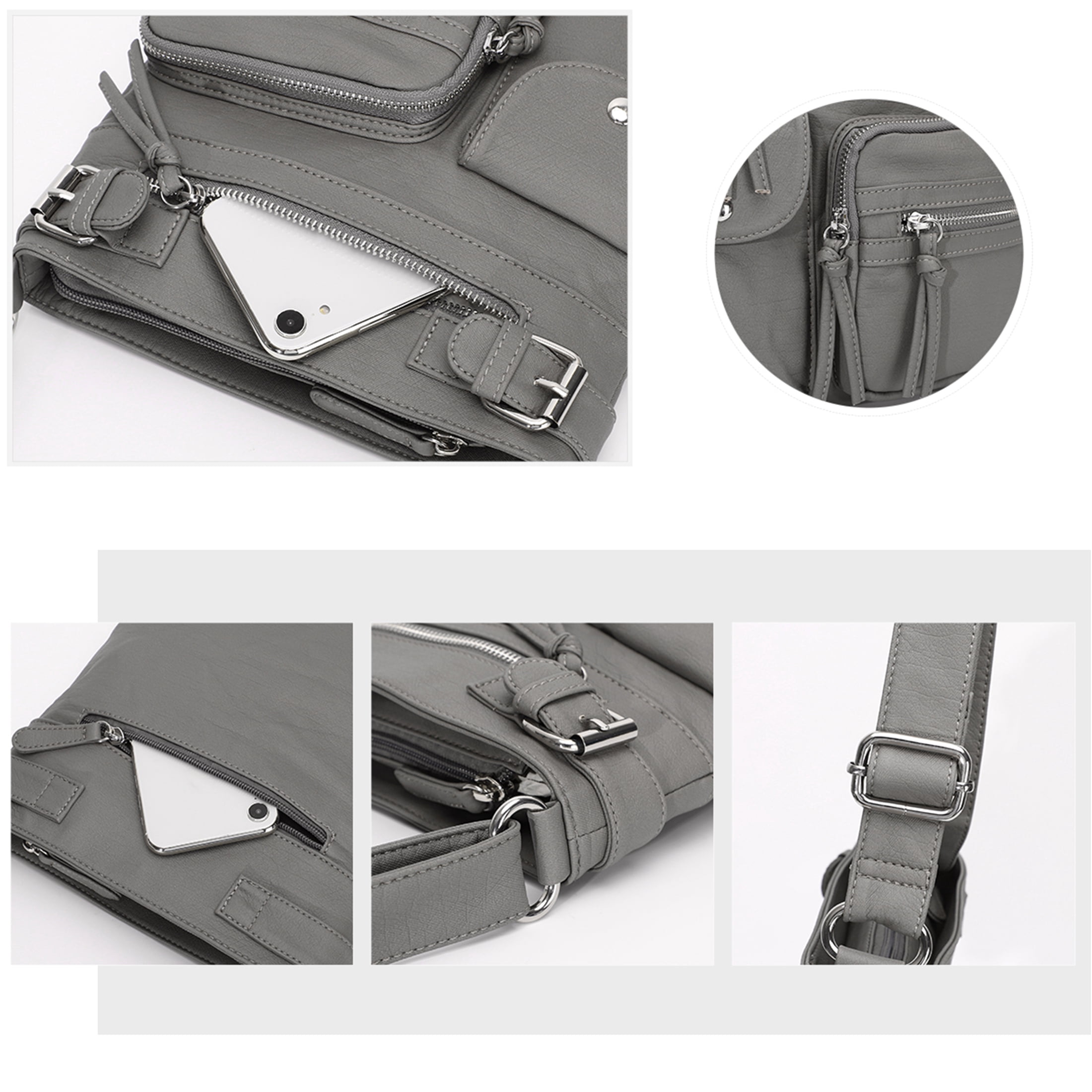 KL928 Crossbody Bags for Women Multi Pocket Shoulder Bags Medium Travel Purses  Soft PU Leather