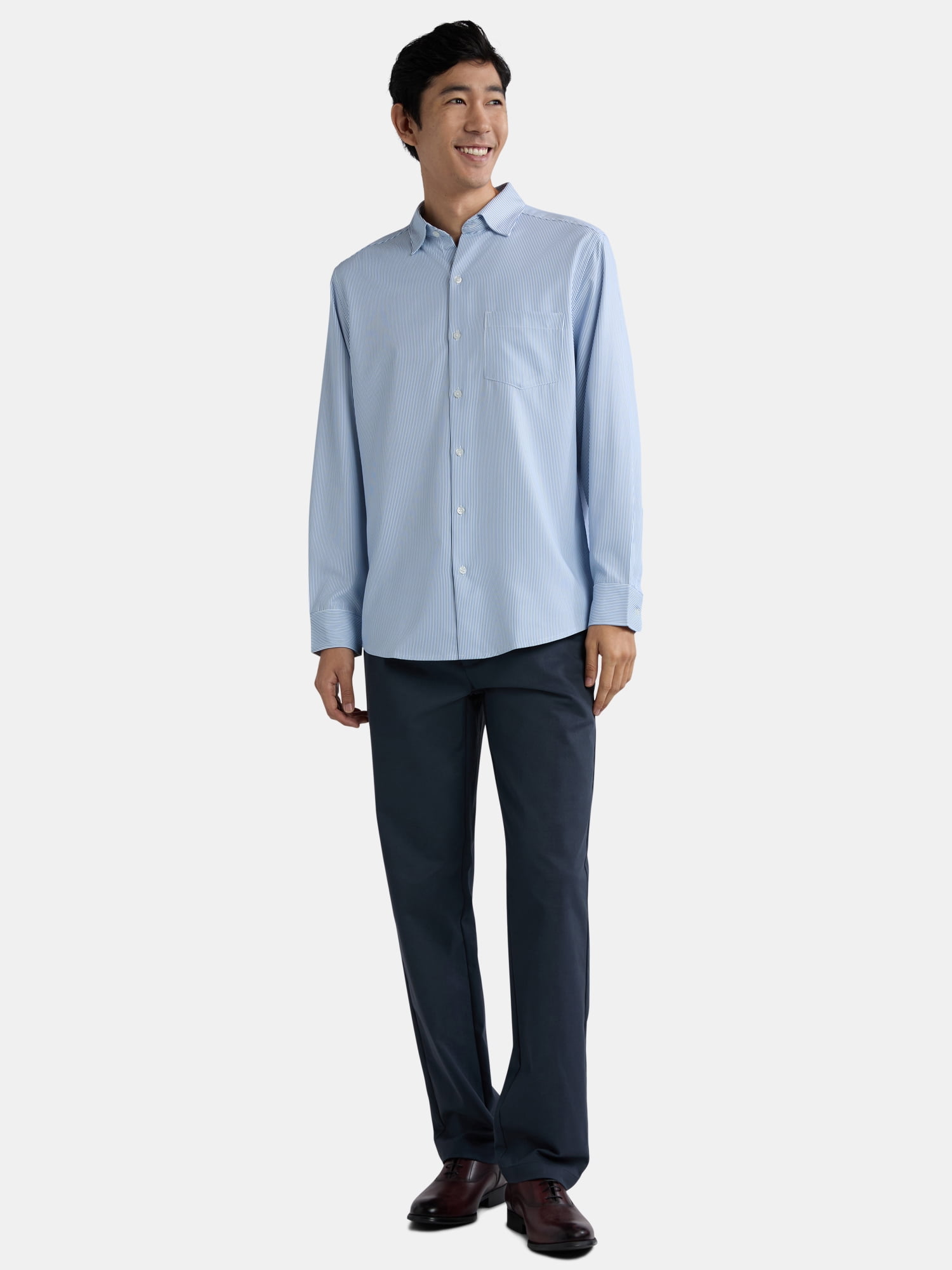 George Men’s Performance Dress Shirt with Long Sleeves, Sizes S-3XL