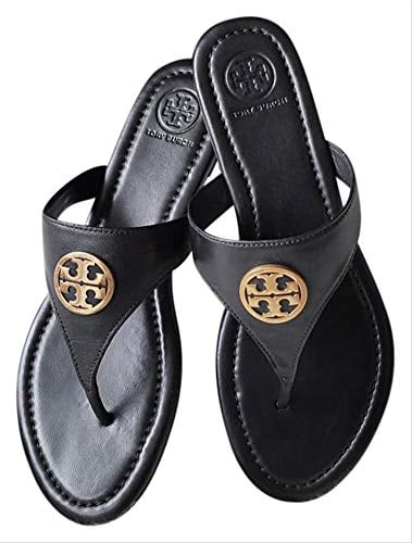 tory burch black flat sandals