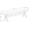 thumbnail image 4 of X-Style Modern Dining Bench with Wood Seat, 60" x 15" x 18", Multi-Color, 4 of 5