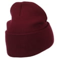 thumbnail image 4 of Pink Ribbon Breast Cancer Embroidered Long Beanie - Burgundy OSFM, 4 of 5