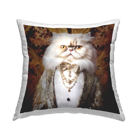 Stupell Industries Vintage Fashion Cat Decorative Printed Throw Pillow, 18 x 18