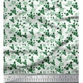 thumbnail image 1 of Soimoi Moss Georgette Fabric Leaves & Flower Floral Print Sewing Fabric Yard 42 Inch Wide, 1 of 3