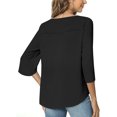 thumbnail image 3 of JuneFish Women's Fall Casual T-Shirt Square Neck Tunic Tops for Leggings Loose Blouse Shirt, 3 of 3