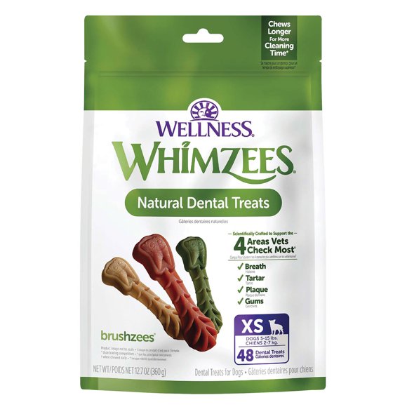 Whimzees, Dental Treat, Toothbrush Star Pouch - XS - 48 Pc