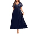 thumbnail image 1 of Vestido para madre de la novia, talla grande, azul marino, mujer, formal, boda, invitada, larga fiesta de noche, vestido de graduación con lentejuelas, 2025, 1 of 7