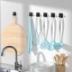 thumbnail image 3 of 4 Pcs Self-adhesive Hooks, Towel Holder Without Drilling, Bathrobe Hook (black), 3 of 5