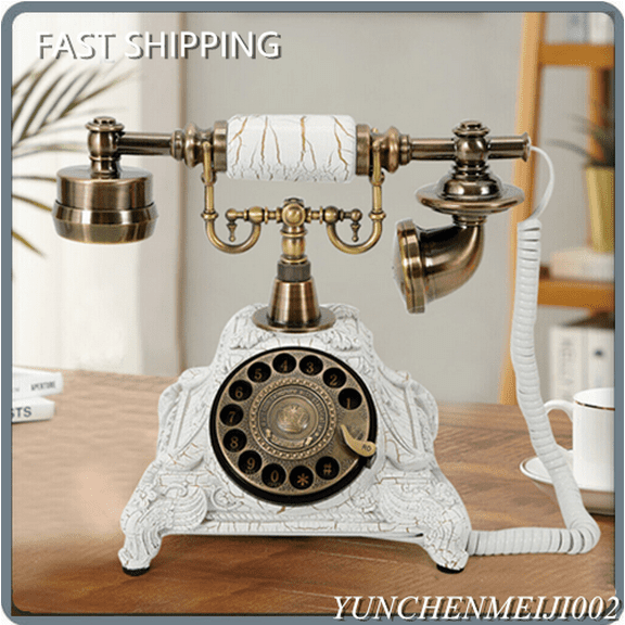 European Style Telephone, Old Fashioned Rotary Dial Phone, Vintage Handset Telephone for Living Room, Office