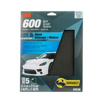 3M Wetordry Sandpaper, 32036, 600 Grit, 9 in x 11 in, 5 Pack