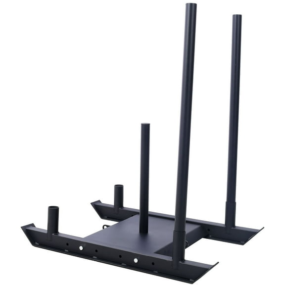 Durable Weight Training Pull Sled For Strength Speed Improvement - Heavy-Duty Black Steel Construction with 2-Inch Weight Plate Holder