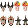 thumbnail image 1 of Exaggerated 2023 Halloween Witch Character Funny Earrings for Woman Party Casual, 1 of 7
