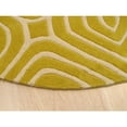 thumbnail image 2 of Hand Tufted Yellow Wool Round Rug 7'9 Ivory Blue Geometric Pattern - Eorc-Color:Yellow,Material:Wool, 2 of 5