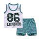 thumbnail image 1 of Ropa de bebé para niño, chándal informal, ropa de algodón puro, ropa de verano para bebés, camisetas y pantalones para niños, atuendo deportivo Tan Jianjun unisex, 1 of 2