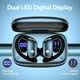 thumbnail image 2 of Auriculares inalámbricos bmani con Bluetooth, 48 horas de reproducción, deportivos, con pantalla LED, supraaurales, ganchos para la oreja, micrófono integrado para entrenamiento, color negro, 2 of 6