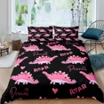 thumbnail image 1 of 3D Small Dinosaur Cartoon Cute Simple Bedding Set Couple King Single Size for Kids Children Polyester Quilt Cover Pillow Case, 1 of 7