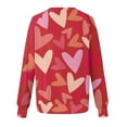 thumbnail image 5 of Valentines Day Outfit Womens Cute Heart Sweater Crewneck Sweatshirts Casual Loose Fit Long Sleeve Pullover Tops, 5 of 5